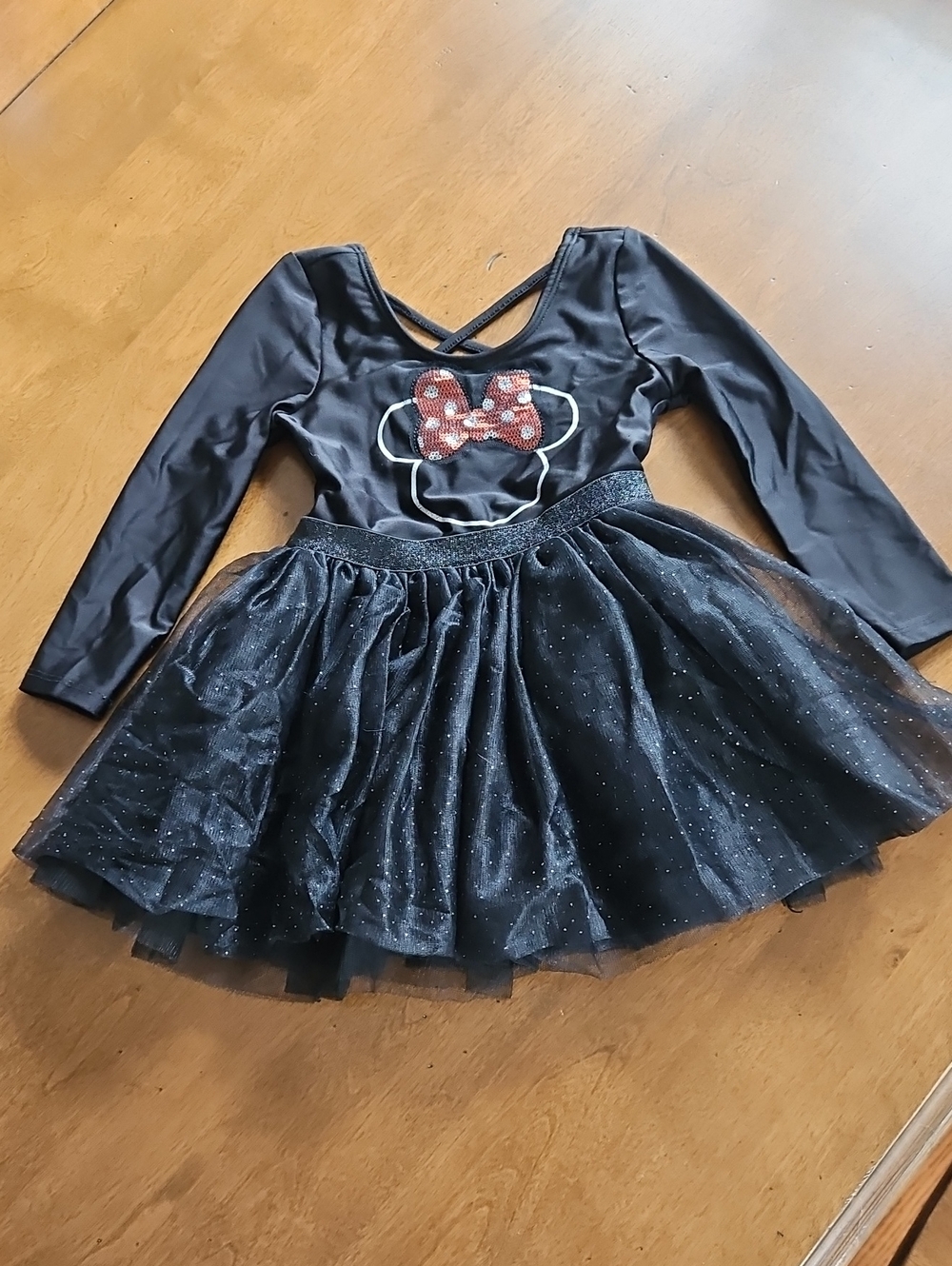 Disney Black Minnie Mouse Sequin Bow Tutu Dress